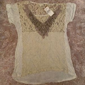 Buckle Lace Studded Top Size Extra Small